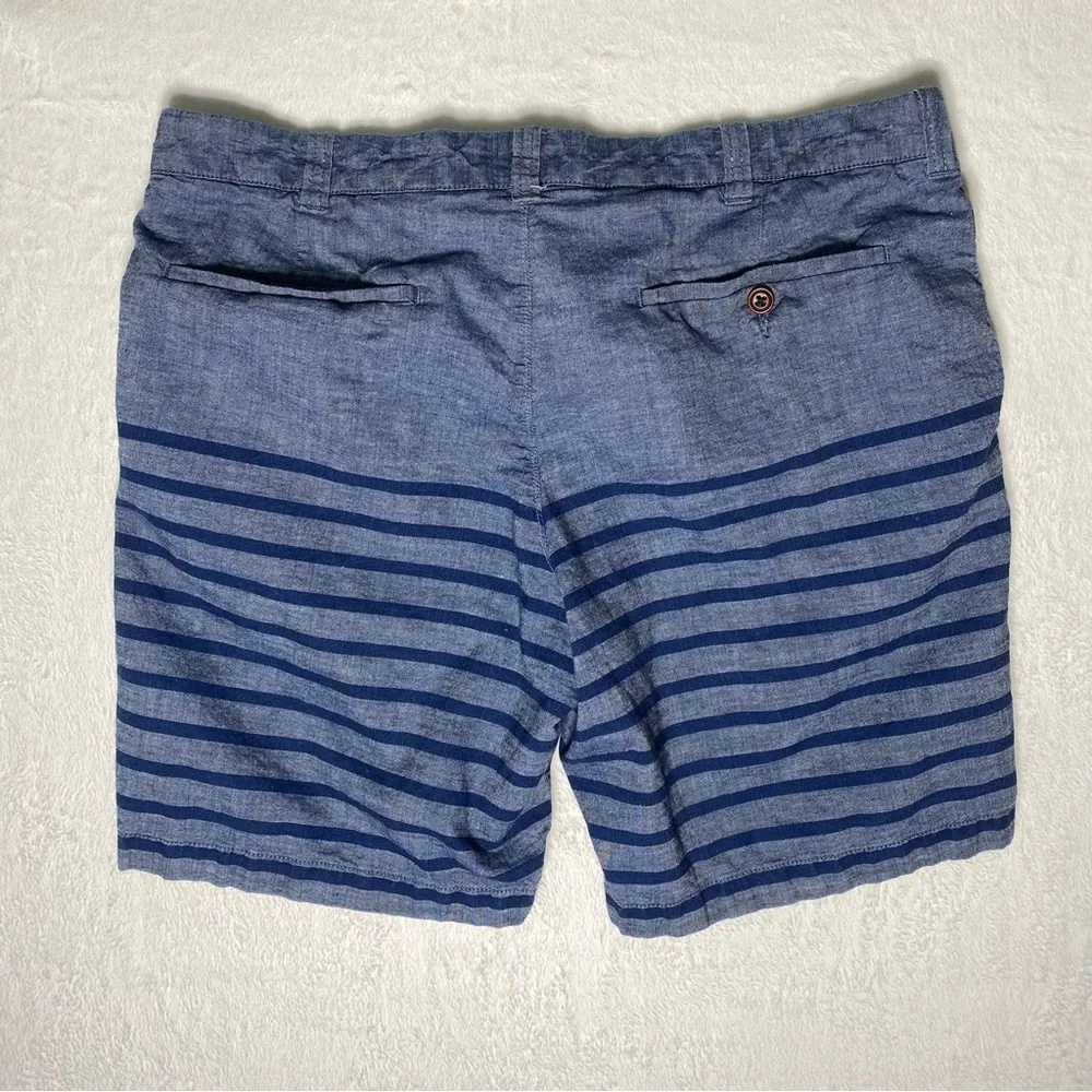 J. Crew Stanton Blue Stripe summer boat shorts 9” inseam‎ size 35 Cotton